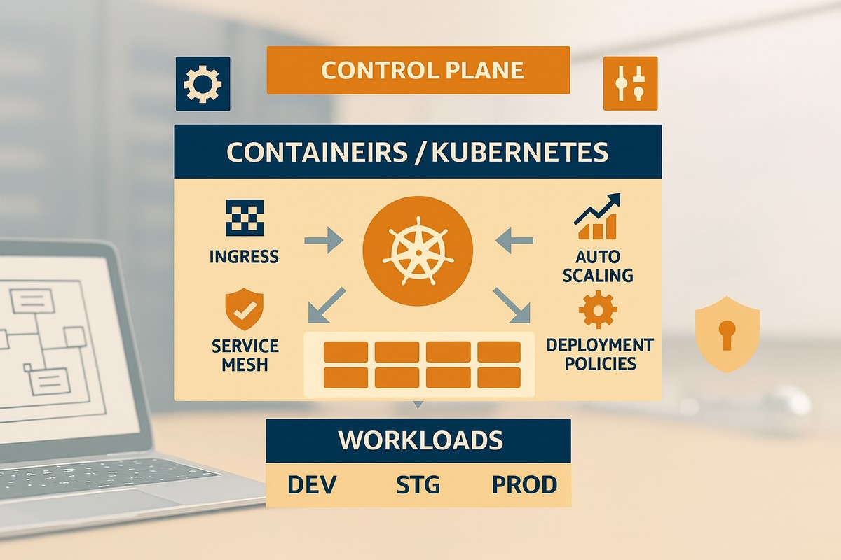 Kubernetes administrado (EKS/AKS/GKE) con nodos y pods