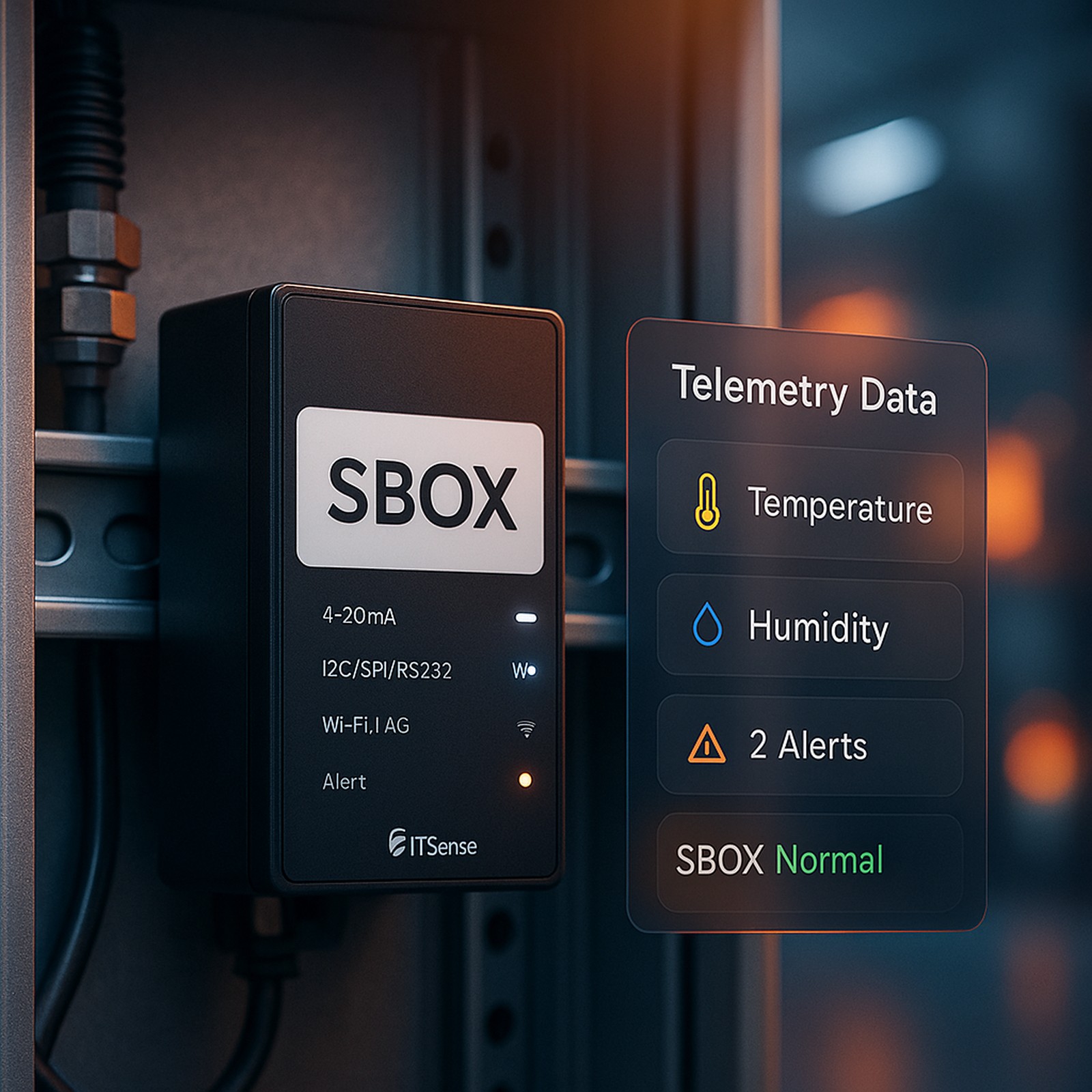 Hero Telemetría SBOX: edge industrial, sensores IoT y dashboards operacionales